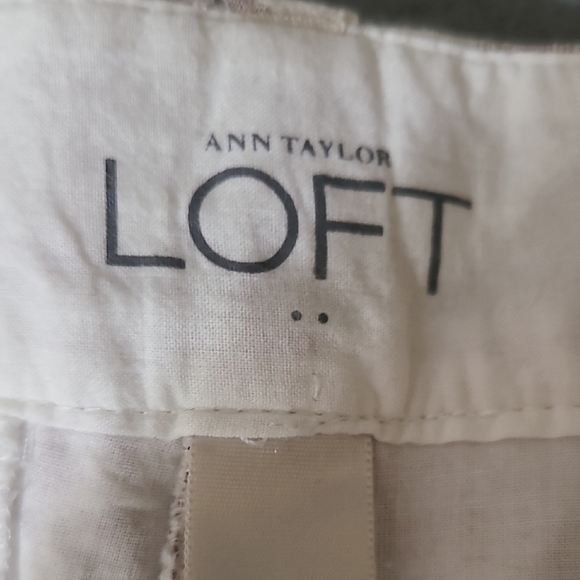 ANN TAYLOR LOFT Women's Elegant Cream/Gold Patterned Women Shorts - Size 12 - Picture 7 of 13